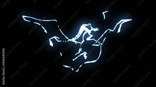 Cartoon electric lightning FX pack, hand drawn thunderbolt shapes animation, comic style energy sparks and storm bursts, clean alpha overlay for editors in ultra HD 4K, black screen background