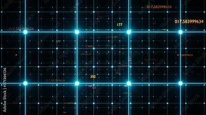 Digital fly code background loop. Big Data code network. 4K loop animation. Blue version.