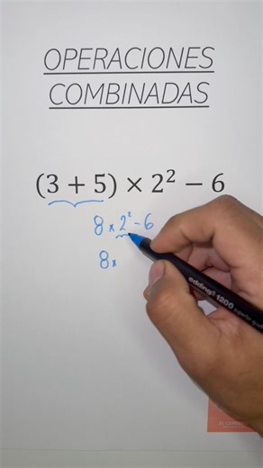 ¿Te confundes al resolver operaciones combinadas? 😵‍💫 En este video te explico el método más fácil y visual para aplicar correctamente la jerarquía: paréntesis, potencias, multiplicación, división, suma y resta ✨🧮. Ideal para tareas, exámenes o para mejorar tu velocidad mental 🚀📘. 💬 Deja una operación y la resuelvo paso a paso en el próximo video 👇🔥 #MatemáticasFáciles #OperacionesCombinadas #TrucosDeMates #AprendeConmigo #EducaciónViral | El Cerebro Matemático1