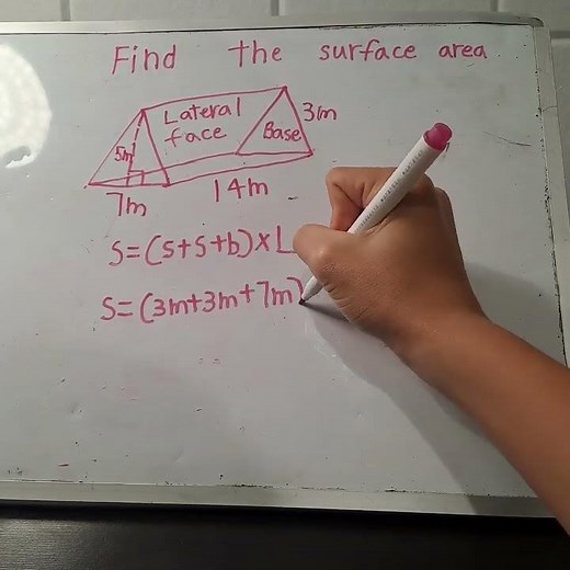 How to solve the surface area of a triangular prism #maths