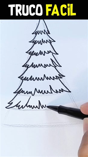Truco facil para Dibujar un Arbol de Navidad 🟢Parte 1 #arte #dibujo #art #drawing #navidad | Easy Art