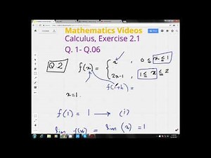 Calculus By S.M Yusuf: Exercise 2.1 Q.1 to Q.6