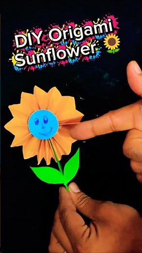 DIY Origami Sunflower 🌻 | Easy Paper Flower Craft Tutorial | Origami for Beginners #diyflowercraft