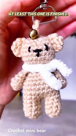 Mini Crochet Bear 🧸 Tiny Amigurumi Bear That Fits on Two Fingers | Micro Crochet