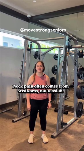 Neck pain often comes from weakness, not just tension. That’s why chin tucks matter. This simple move targets your deep neck flexors, the small muscles in the front of your neck that support your head and spine. These muscles often get neglected, especially with more sitting and screen time. How to do it: Gently draw your chin straight back like you’re making a double chin. Hold for 5 seconds. Relax and repeat The best part? You can do this sitting, standing, or lying down at your desk, in the c