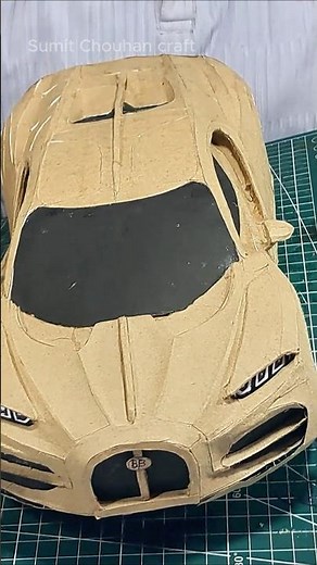 handmade bugatti tourbillon scale model car #youtubeshorts #cardboardcraft #scalemodel