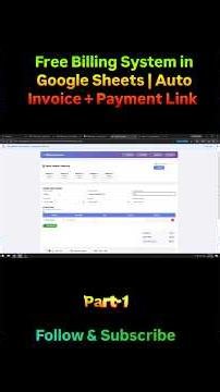 Free Billing System in Google Sheets | Auto Invoice + Payment Link | ‪@Google‬