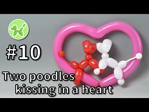 Two poodles kissing in a heart - Balloon Animals for Beginners #10