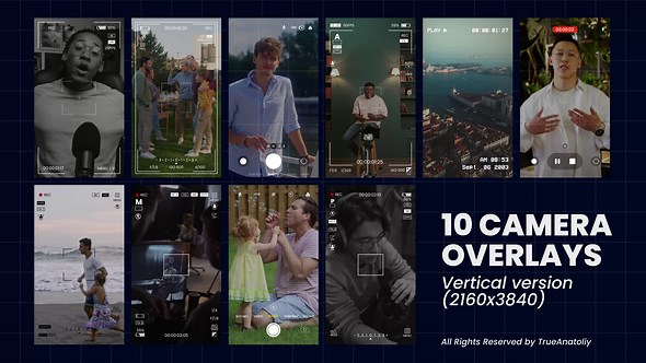 10 Vertical Camera Overlays Pack