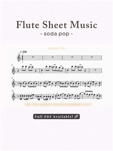 Flute: Soda Pop • K-Pop Demon Hunters | sheet music #sheetmusic #kpopdemonhunters #sodapop #sajaboys #flute #flutemusic