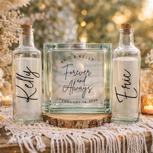 Rustic Boho Style Wedding Keepsake for Couple | Bride and Groom Ceremony Gift Personalized Unity Sand Ceremony Kit | Romantic Ceremony Set - Etsy