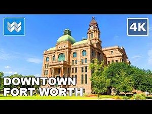 [4K] Downtown Fort Worth, Texas USA - Virtual Walking Tour & Travel Guide 🎧 Binaural City Sounds