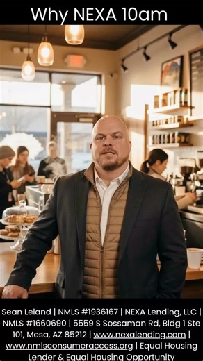 Every Thursday at 10 am PST and 11 am AZ you can join at https://nexamortgage.com/why-nexa/