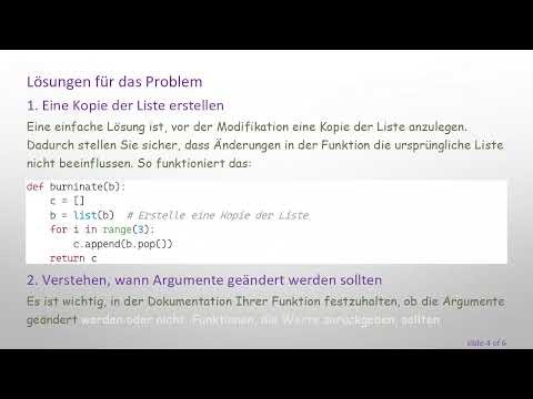 Wie man die ursprüngliche Liste beim Modifizieren in Python beibehält