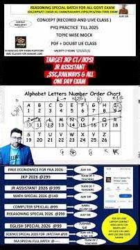 Alphabet series/ short 1/reasoning jkp constable/jr assistant// reasoning for jkssb //ajay sirJKSSB