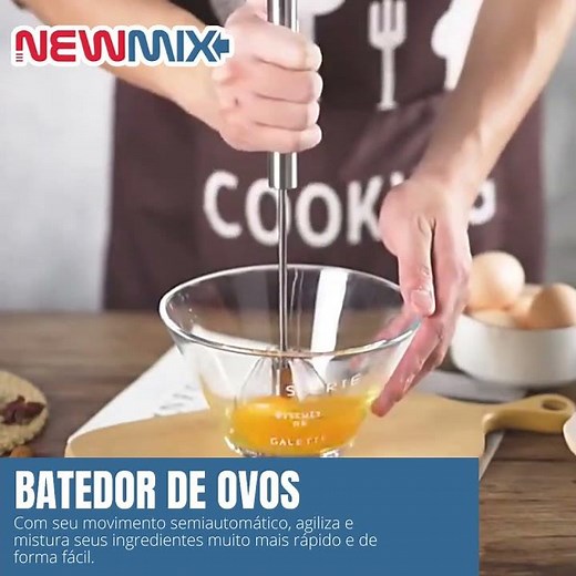 Batedor De Ovos Fue Misturador Giratório Mixer Manual Inox