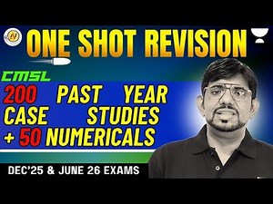 CMSL Case Studies CMSL Numericals CMSL Past Year Exam Questions CMSL Marathon CMSL Revision #cmsl