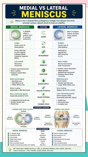 Difference between lateral and medial meniscus simplified!! #ytshorts #physiotherapy