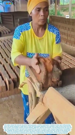 Manual Clay Brick Production – Skilled Craftsmanship in Action
