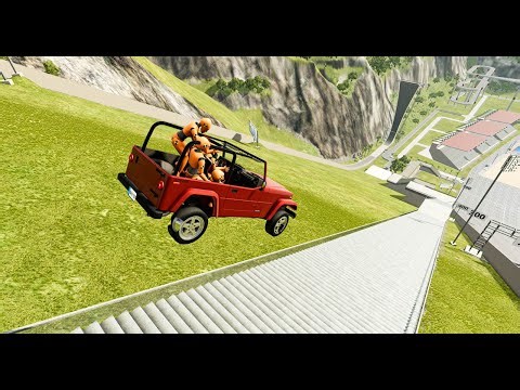 Stairs Jumps Down #3 – BeamNG Drive Crashes