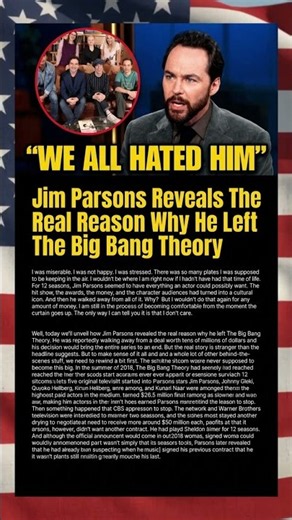 Jim Parsons Reveals The Real Reason Why He Left The Big Bang Theory