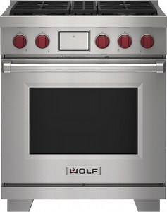 Wolf 30 In. Stainless Steel Dual Fuel Natural Gas Range With 4 Burners - DF30450/S/P