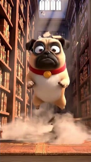When You Go to the Library to Study 🤯 (Pug Causes Total Book Chaos!)