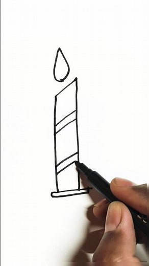 Draw a Candle from a Number! Easy Trick for Beginners #shorts