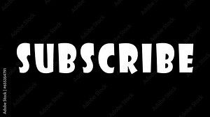 Subscribe text typography with subscribe icon, subscribe button animation video, youtube outro subscribe animation motion, subscribe letttering inscription with Likes and Notification Button for Youtu