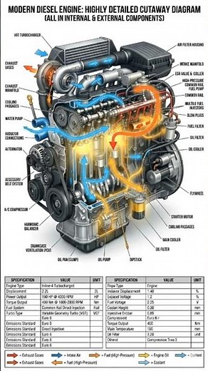 Inside a Modern Diesel Engine ⚙️ Detailed Cutaway Animation#DieselEngine #EngineExplained