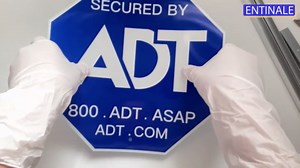 28" ADT Security Signs for Yard with Stake & 10 Pcs ADT Window Stickers, 100% Aluminum Heavy Duty Weatherproof Home Security Sign Weather Resistance