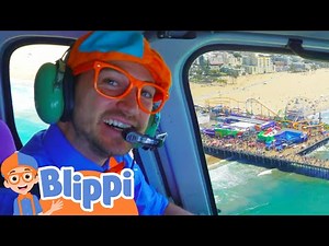 Blippi Rides A Police Helicopter! | Learning Vehicles For Children | Fun Educational Videos for Kids