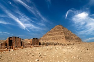 the Step Pyramid of king Djoser . the first pyramid built in Egypt at...