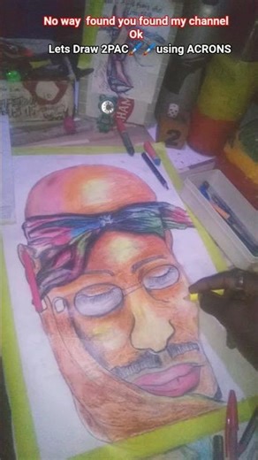 Drawing 2pac using Acrons on paper 📜#art #2pac #capetownarts #millions #viral #ghetto #2pacshakur