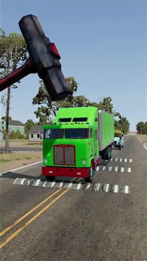 BeamNG.drive Truck vs Powerful Hammer Spintires Mudrunner Eps396