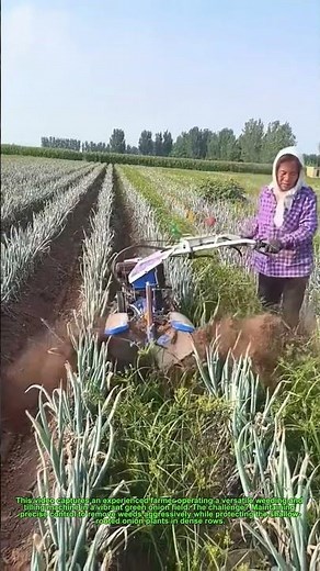 "Efficient Weeding & Tilling in Green Onion Fields | Farmer's Machine Mastery | Modern Farming"