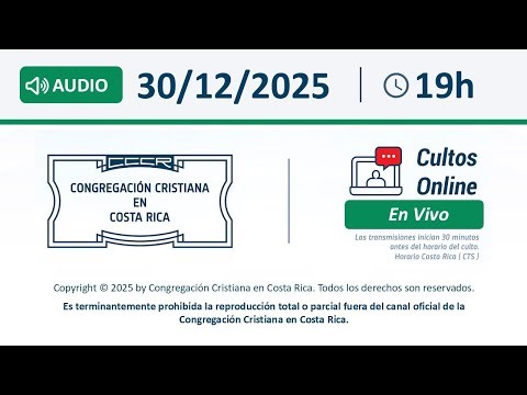 AUDIO - Santo Culto a Dios 30-12-2025 - 7:00pm - Génesis Cap.13 vs.1