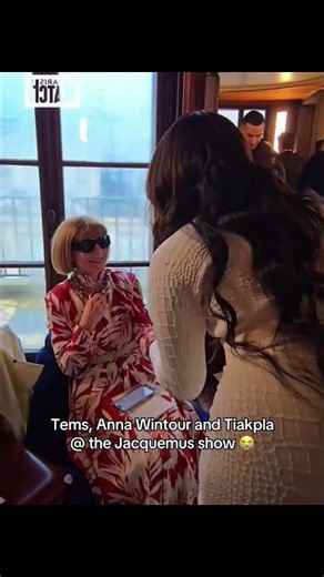Tems, Anna Wintour and Tiakpla @ the Jacquemus show 😭 #tems #temsbaby #annawintour #viral