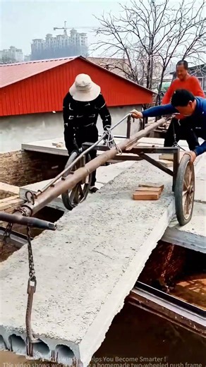 Genius DIY Slider Moves Heavy Concrete Slabs Like a Pro!