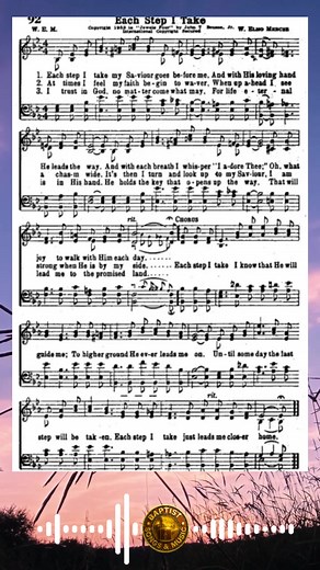 ✨ Each step I take, I know that He will guide me… even through the darkest path, His hand leads me on. 🌙 Let’s keep walking by faith, not by sight — for every step brings us closer Home. 🕊️ 📖 “The steps of a good man are ordered by the LORD: and he delighteth in his way.” — Psalm 37:23 KJV #EachStepITake #ChristianHymn #FaithJourney #WalkWithGod #KJVBible #HymnMeditation #GospelMusic #BaptistSongsAndMusic | Baptist Songs and Music