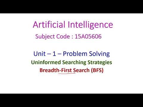 Breadth First Search (BFS)-Artificial Intelligence-Unit-1-Problem solving-Uninformed Searching