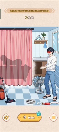 Brain Puzzle: Tricky Quest - Bathroom Phantom (Help me remove the curtain and clear the fog)