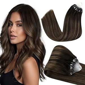 Hetto Microlink Hair Extensions Ash Brown Mixed Dark Brown Date Night Silk Texture #2/8/2 20 Inch 57g 50s