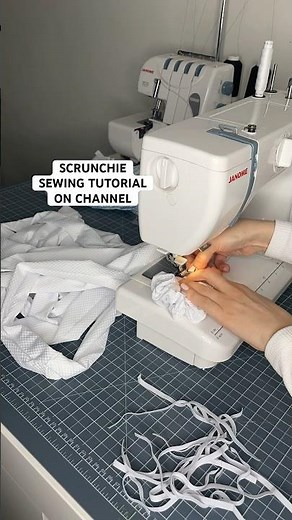 Sew scrunchies with me 🤍 full scrunchie sewing tutorials on my channel 🤍 #diy #scrunchie #sewing