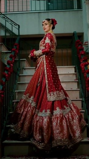 Stunning Pakistani bridal dress design #bridal look #weddingdress #bride