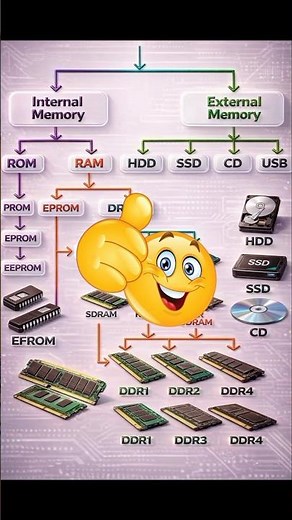 Internal vs External Memory – Full Breakdown in One Image! 🤯 #viral #viralpost #computer
