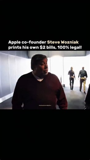 Entrepreneurship | Business | Startup Culture on Instagram: "Steve Wozniak, Apple's co founder, has a quirky love for $2 bills. Instead of using them the usual way, he orders sheets of uncut bills from the U.S. Bureau of Engraving and Printing, cuts them himself, and binds them into notepad-style stacks. He then peels them off one by one to pay, turning an ordinary transaction into something fun and unforgettable. Rarely seen in circulation, $2 bills often spark curiosity, but yes, they're compl