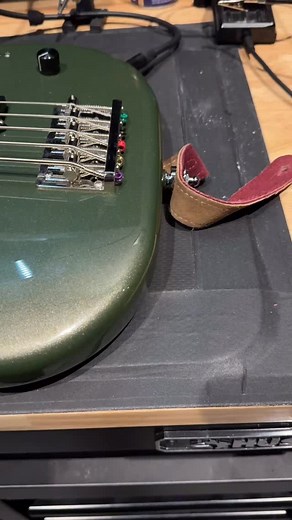 Many basses can be strung through the bridge or through the body. Stringing through the body will give you a tighter string tension and through the bridge will give you a looser string tension. It’s simply preference. Experiment and see which one you like. #bassguitar #godinguitars #daddario #guitarrepair | Steve Morgan