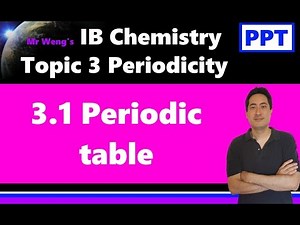 IB Chemistry Topic 3 Periodicity 3.1 Periodic Table