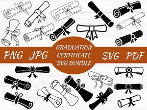 Graduation Certificate SVG PNG, Diploma Clipart (instant Download) - Etsy